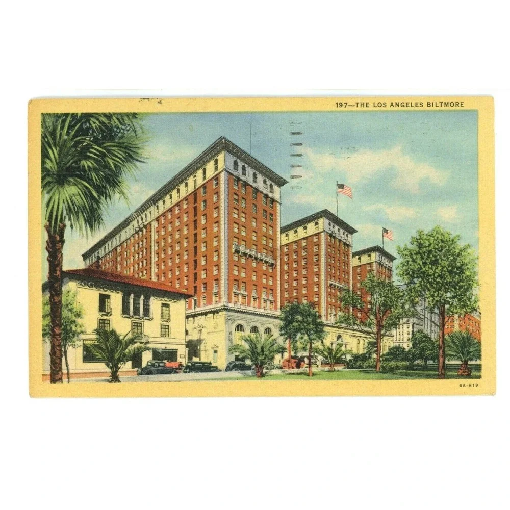 Vintage Postcard Los Angeles California‎ Biltmore Hotel Palm Trees Travel USA